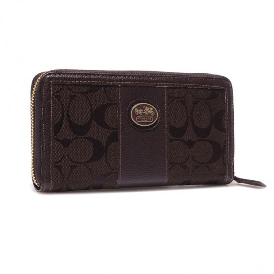 Coach Zippy In Signature Large Coffee Wallets BLR | Coach Outlet Canada
